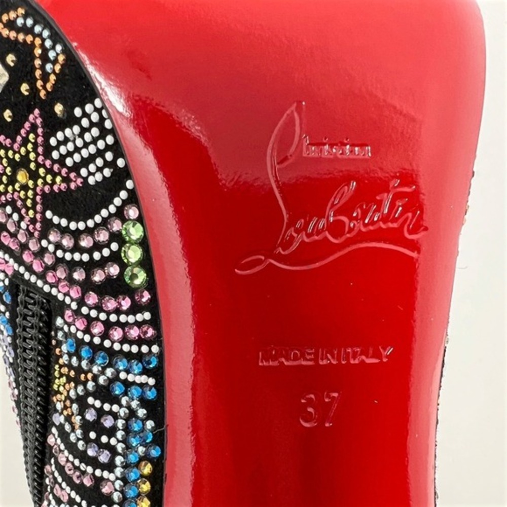 Christian Louboutin So Kate Crystal Booties Black Suede 37 - Picture 6 of 8